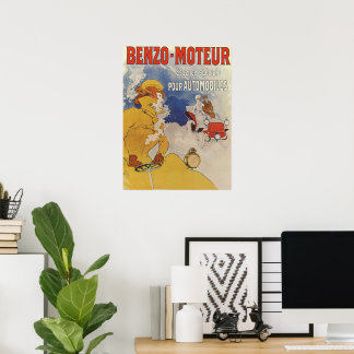 Vintage Art Nouveau, Benzo Moteur by Jules Cheret Poster