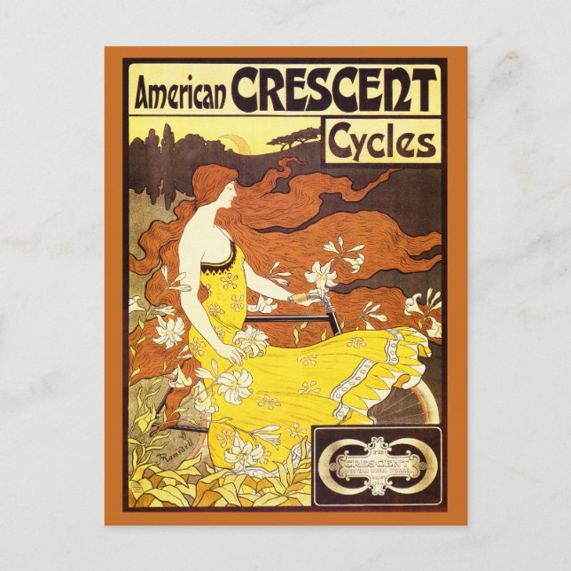 Vintage Art Nouveau Bicycle Ad Postcard (Front)