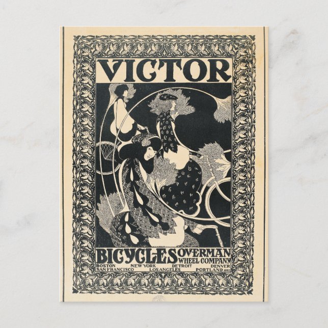 Vintage Art Nouveau Bicycle Advertisement Art Postcard (Front)