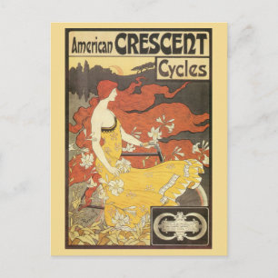 Vintage art nouveau Bicycles ad Postcard