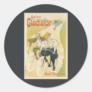 Vintage Art Nouveau, Bicycles Gladiator Cycles Classic Round Sticker