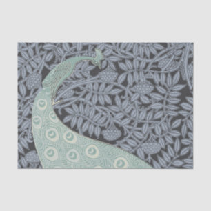 Vintage Art Nouveau Blue Peacock Print Verneuil Tissue Paper
