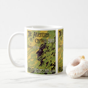 Vintage Art Nouveau Book, Captain Horn Adventures Coffee Mug