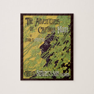 Vintage Art Nouveau Book, Captain Horn Adventures Jigsaw Puzzle