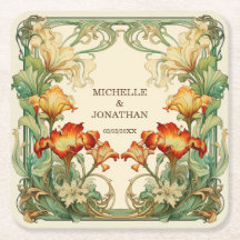 Vintage Art Nouveau Botanical Mucha Thank You