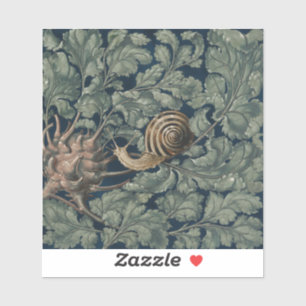 Vintage Art Nouveau Botanical Snail Antique