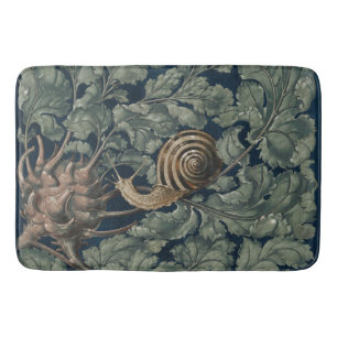 Vintage Art Nouveau Botanical Snail Antique Bath Mat