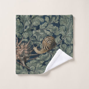 Vintage Art Nouveau Botanical Snail Antique Bath Towel Set
