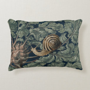 Vintage Art Nouveau Botanical Snail Antique Decorative Cushion