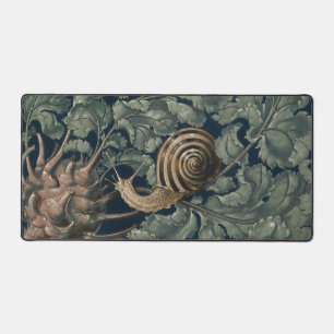 Vintage Art Nouveau Botanical Snail Antique Desk Mat