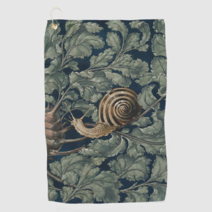 Vintage Art Nouveau Botanical Snail Antique Golf Towel