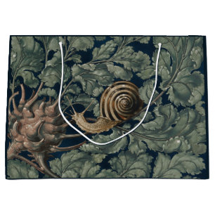 Vintage Art Nouveau Botanical Snail Antique Large Gift Bag