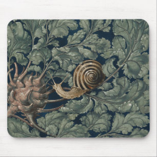 Vintage Art Nouveau Botanical Snail Antique Mouse Mat