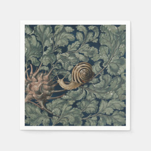 Vintage Art Nouveau Botanical Snail Antique Napkin