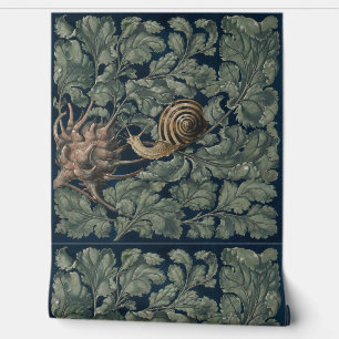 Vintage Art Nouveau Botanical Snail Antique Wallpaper