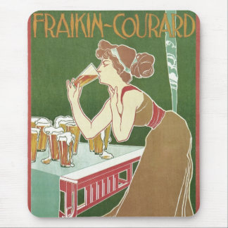 Vintage Art Nouveau Brasserie Fraikin-Courard Beer Mouse Mat