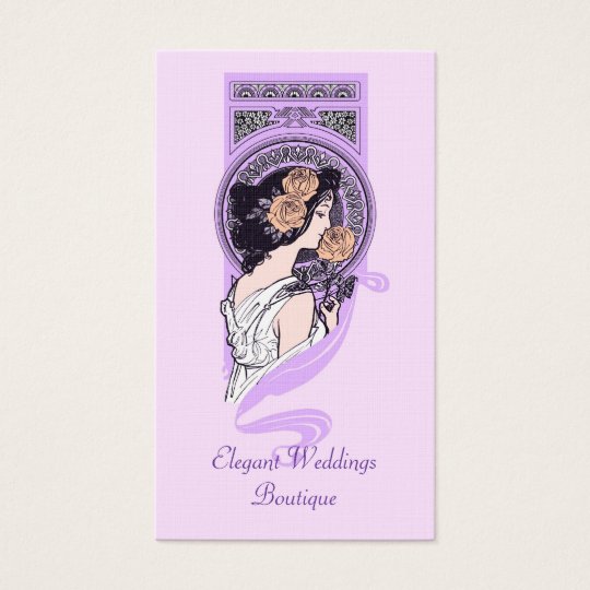 Vintage art nouveau bridal boutique business card