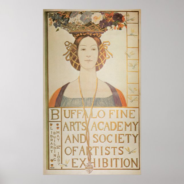 Vintage art Nouveau Buffalo NY exhibition ad Poster (Front)