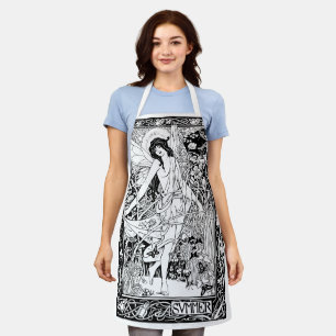 Vintage Art Nouveau Butterfly Fairy Summer Apron