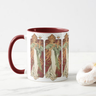 Vintage Art Nouveau by Mucha, Champagne Party Mug
