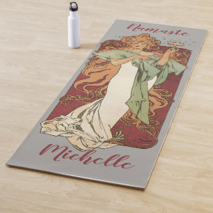 Vintage Art Nouveau by Mucha, Champagne Party Yoga Mat