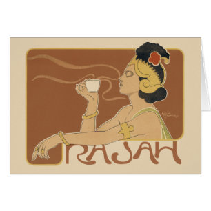 Vintage Art Nouveau Cafe Rajah, Lady with Coffee
