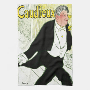 Vintage Art Nouveau, Caudieux by Toulouse Lautrec Tea Towel