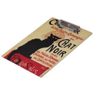 Vintage Art Nouveau, Ce Soir Chat Noir Black Cat Clipboard