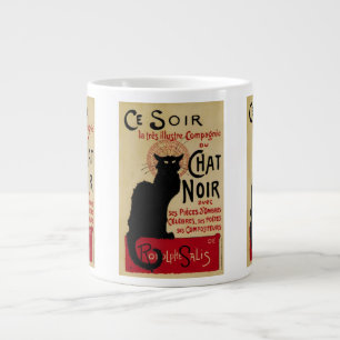 Vintage Art Nouveau, Ce Soir Chat Noir Black Cat Large Coffee Mug