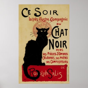 Vintage French Black Cat Posters Prints Zazzle Uk