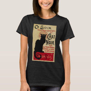 Vintage Art Nouveau, Ce Soir Chat Noir Black Cat T-Shirt