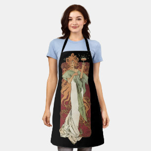 Vintage Art Nouveau, Champagne by Alphonse Mucha Apron