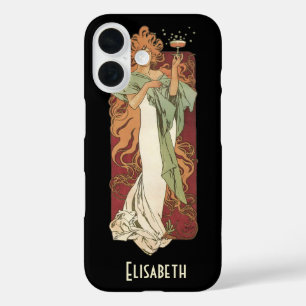 Vintage Art Nouveau, Champagne by Alphonse Mucha iPhone 16 Case