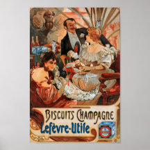 Vintage Art Nouveau Champagne Lefevre Utile 1896