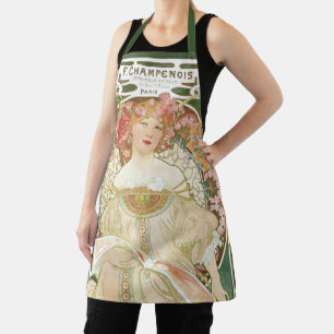 Vintage Art Nouveau, Champenois by Alphonse Mucha Apron