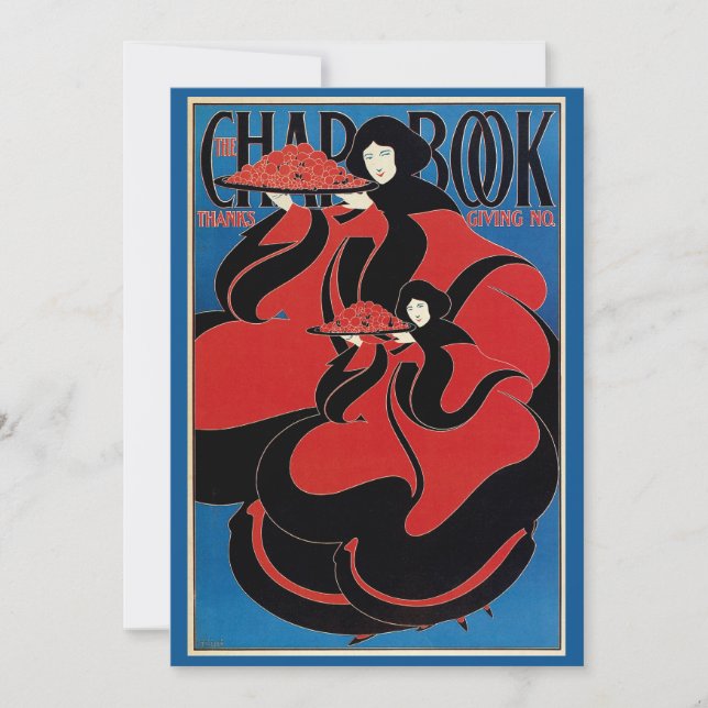 Vintage Art Nouveau Chap Book Thanksgiving Holiday Card (Front)