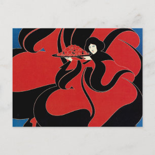 Vintage Art Nouveau Chap Book Thanksgiving Holiday Postcard