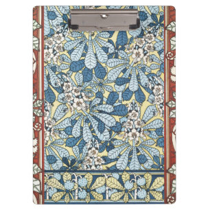 Vintage Art Nouveau Chestnut Floral Pattern Clipboard
