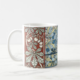 Vintage Art Nouveau Chestnut Floral Pattern Coffee Mug