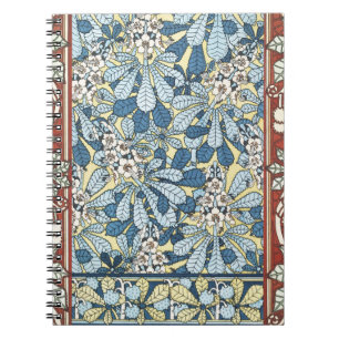 Vintage Art Nouveau Chestnut Floral Pattern Notebook