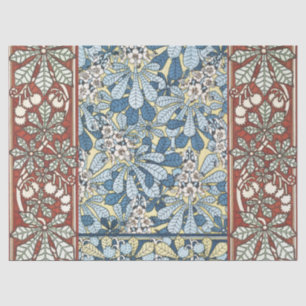Vintage Art Nouveau Chestnut Floral Pattern Tissue Paper