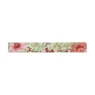 Vintage Art Nouveau Chinese Floral Chinoiserie Invitation Belly Band
