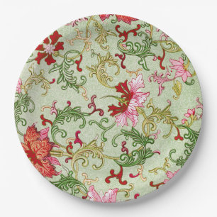 Vintage Art Nouveau Chinese Floral Chinoiserie Paper Plate