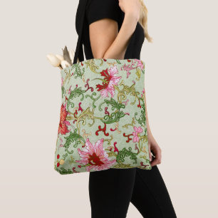 Vintage Art Nouveau Chinese Floral Chinoiserie Tote Bag