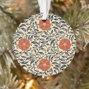 Vintage Art Nouveau Chinese Peony Floral Pattern Ornament