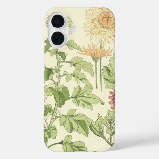 Vintage Art Nouveau, Chrysanthemums in a Garden iPhone 16 Case