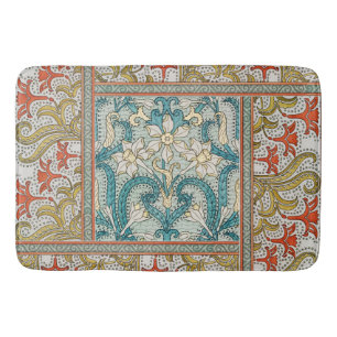 Vintage Art Nouveau Daffodil Pattern Verneuil Bath Mat