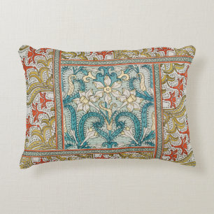 Vintage Art Nouveau Daffodil Pattern Verneuil Decorative Cushion