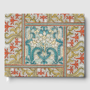 Vintage Art Nouveau Daffodil Pattern Verneuil Guest Book