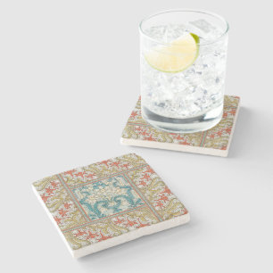 Vintage Art Nouveau Daffodil Pattern Verneuil Stone Coaster